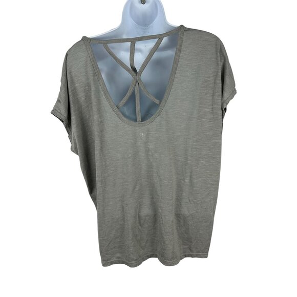 Gaiam Womens Olive Green Open Back T-Shirt Size Medium - Picture 2 of 4